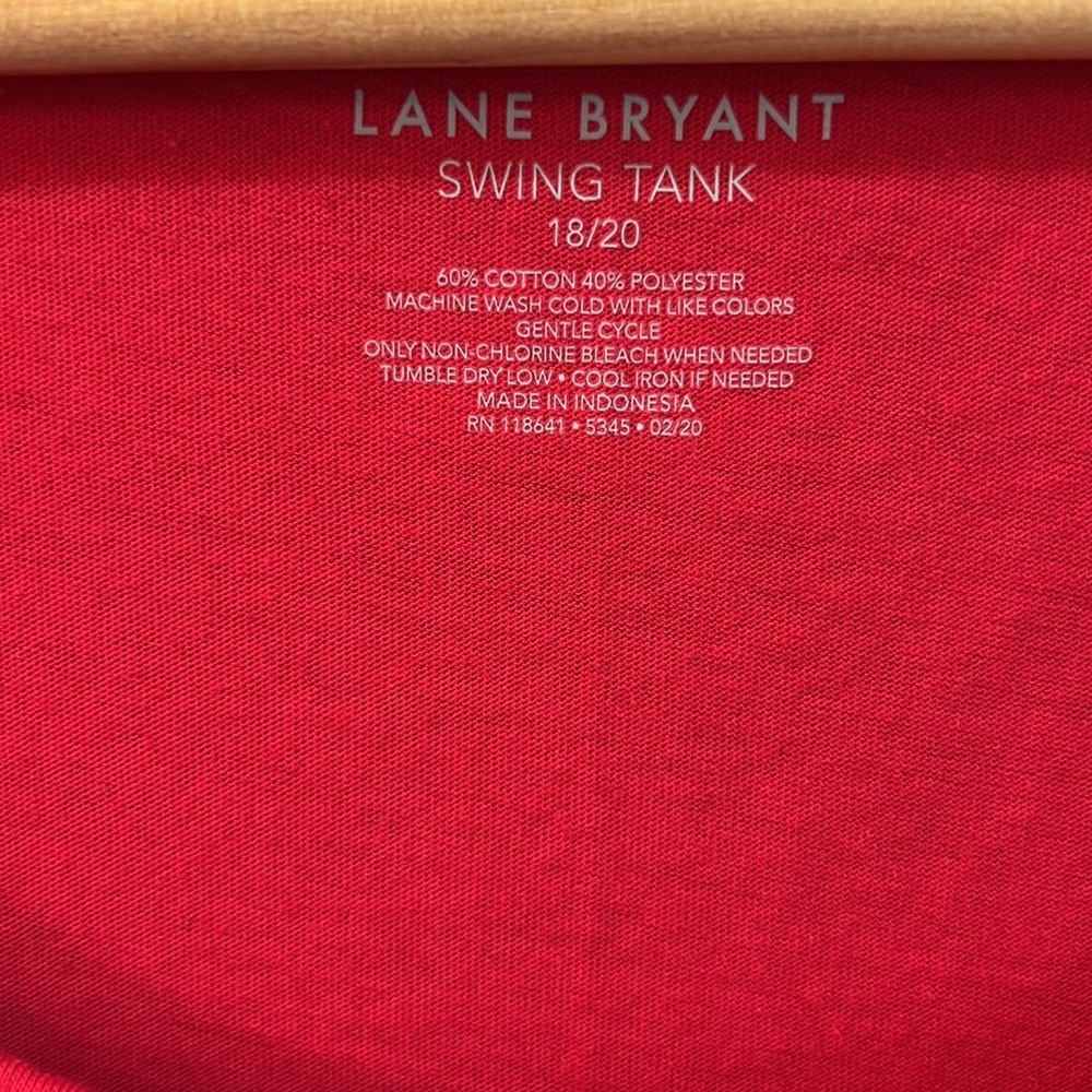 Lane Bryant Swing Tank, Womens Size 18/20 Red - Picture 2 of 2